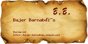 Bajer Barnabás névjegykártya